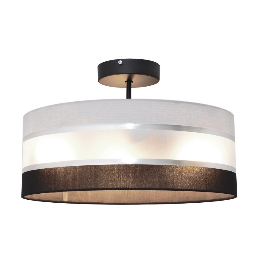 Hanglamp aan een paal HELEN 3xE27/60W/230V zwart/grijs/glanzend chroom