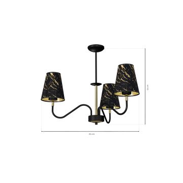 Hanglamp aan een paal HERMES 3xE27/60W/230V