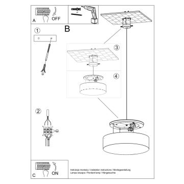 Hanglamp aan koord ARENA 45 3xE27/60W/230V wit