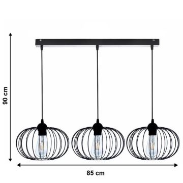 Hanglamp aan koord BOCCA 3x E27 / 60W / 230V