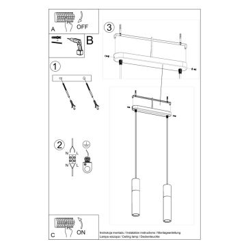 Hanglamp aan koord BORGIO 2xGU10/40W/230V