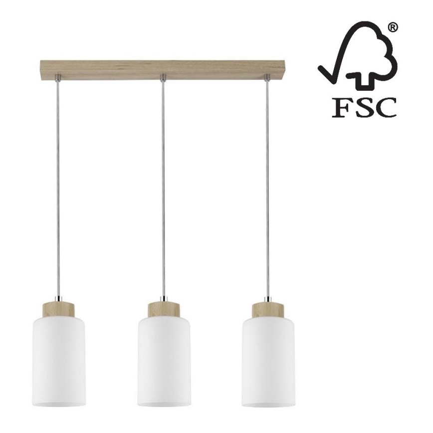 Hanglamp aan koord BOSCO 3xE27/60W/230V - FSC-gecertificeerd