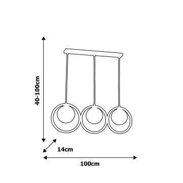 Hanglamp aan koord BOSTON 3xE14/40W/230V