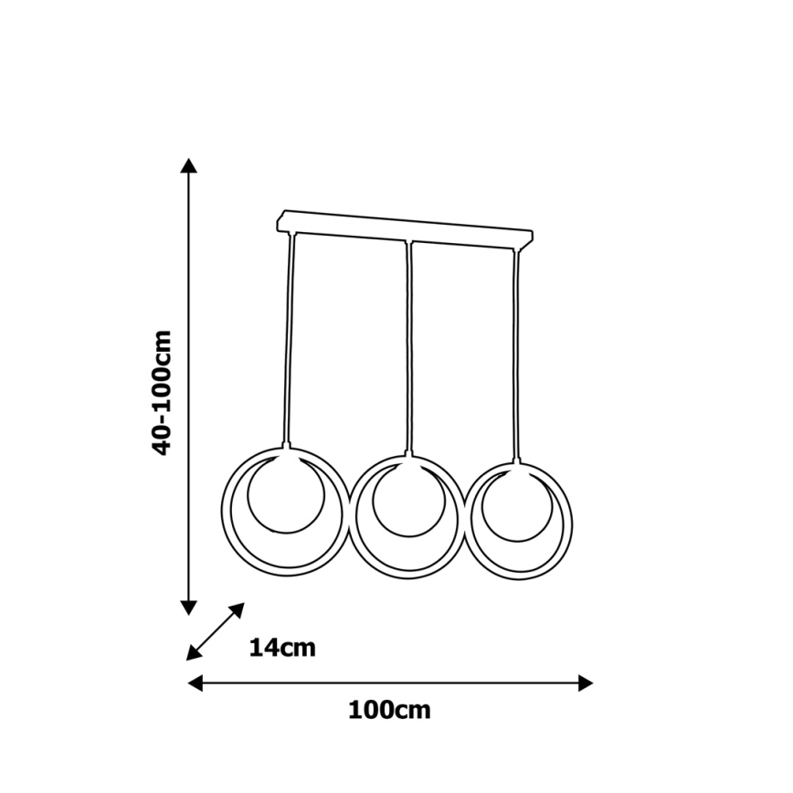 Hanglamp aan koord BOSTON 3xE14/40W/230V