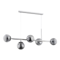 Hanglamp aan koord DANSA 5xE14/40W/230V grijs/glanzend chroom