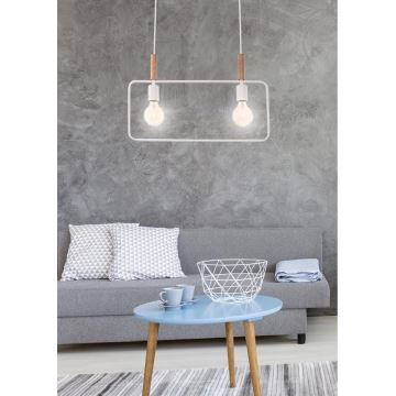 Hanglamp aan koord FRAME 2xE27/60W/230V wit