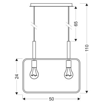 Hanglamp aan koord FRAME 2xE27/60W/230V wit