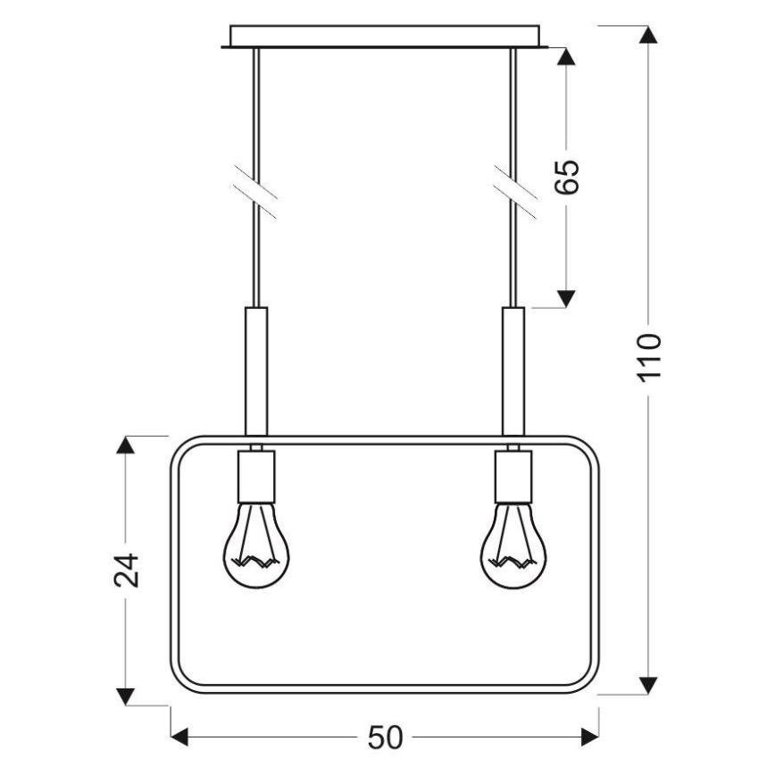 Hanglamp aan koord FRAME 2xE27/60W/230V wit