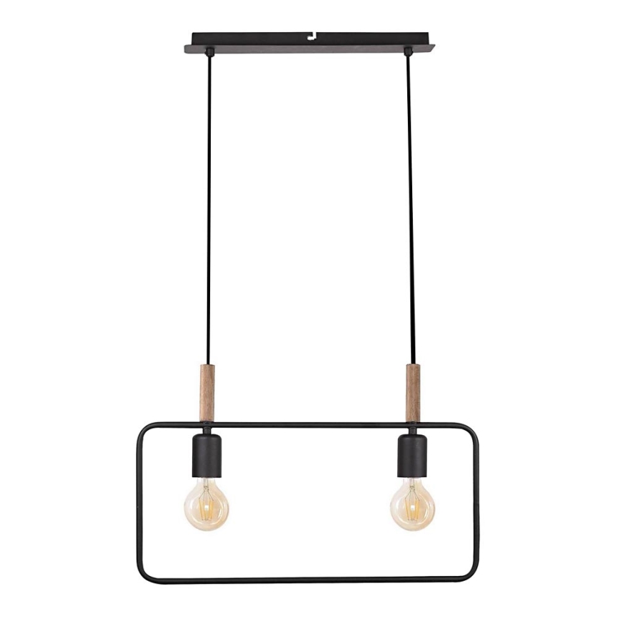 Hanglamp aan koord FRAME 2xE27/60W/230V zwart