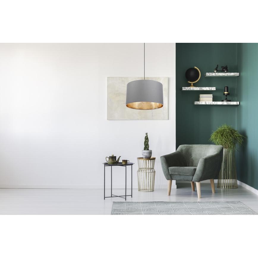 Hanglamp aan koord GLEAM 1xE27/60W/230V grijs/gouden