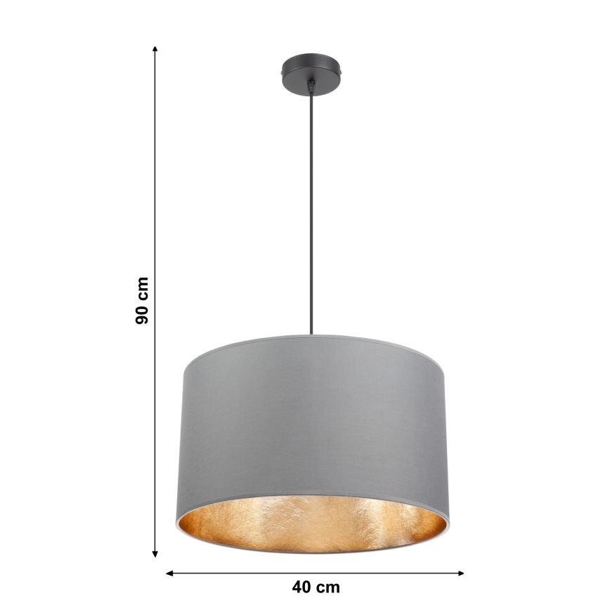 Hanglamp aan koord GLEAM 1xE27/60W/230V grijs/gouden