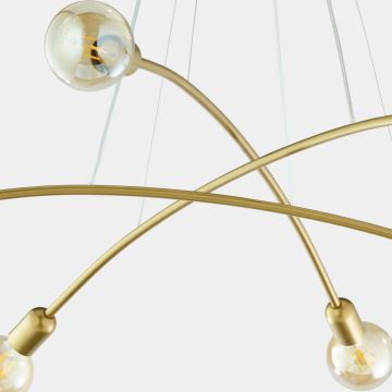 Hanglamp aan koord  HELIX 6xE27/60W/230V gouden