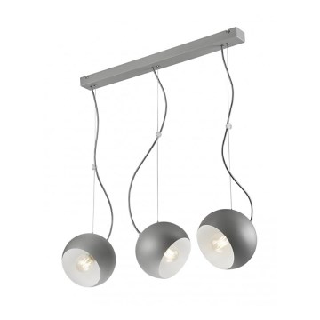 Hanglamp aan koord INEZ 3xE27/60W/230V grijs