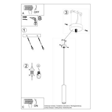 Hanglamp aan koord LUVO 1xGU10/40W/230V