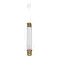 Hanglamp aan koord Marble white/brass 1xGU10/8W/230V