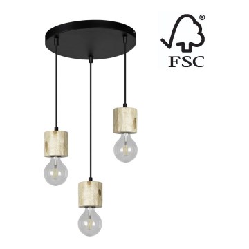 Hanglamp aan koord PINO 3xE27/60W/230V - FSC-gecertificeerd