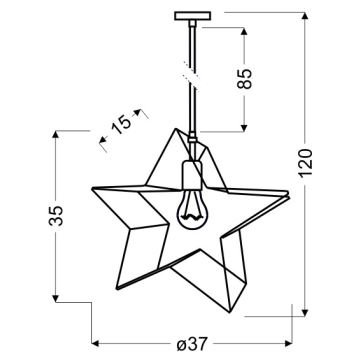 Hanglamp aan koord STAR 1xE27/60W/230V