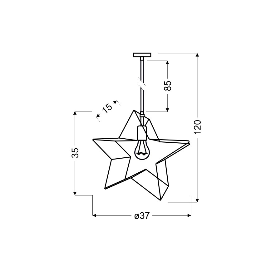 Hanglamp aan koord STAR 1xE27/60W/230V