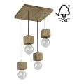 Hanglamp aan koord TRONGO 4xE27/60W/230V - FSC-gecertificeerd