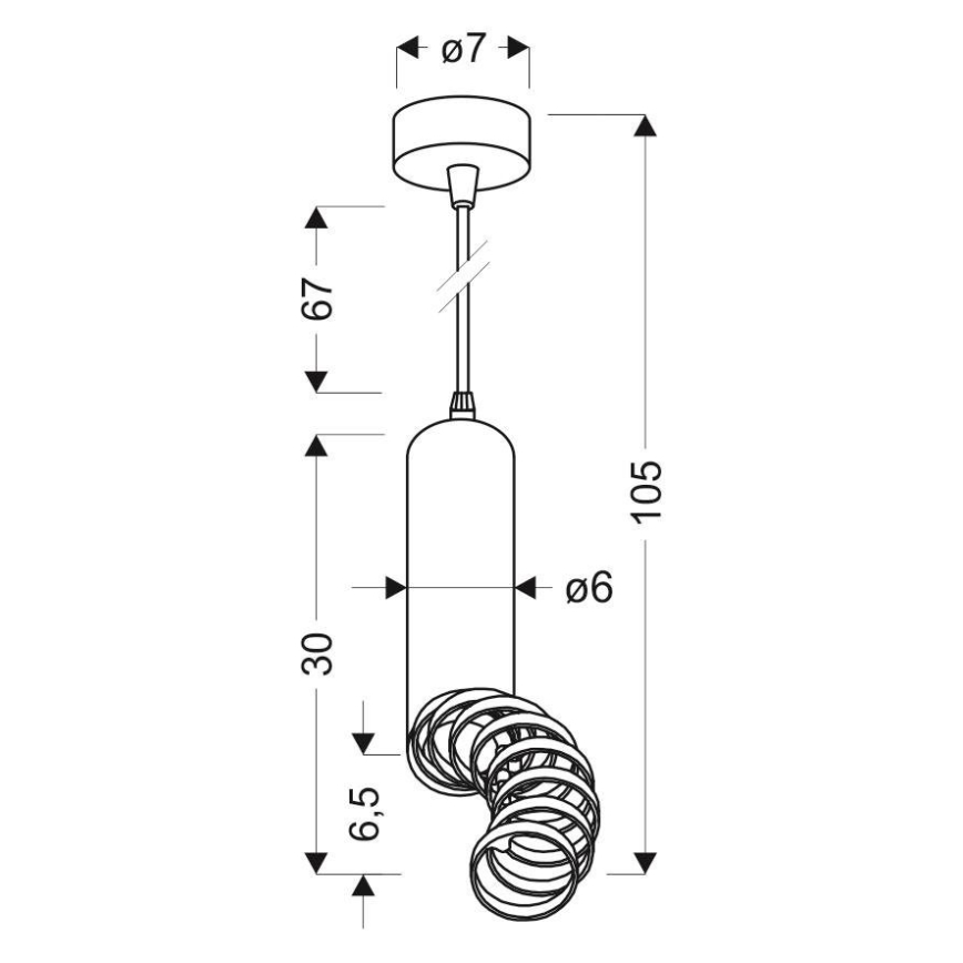 Hanglamp aan koord TUBA 1xGU10/50W/230V zwart