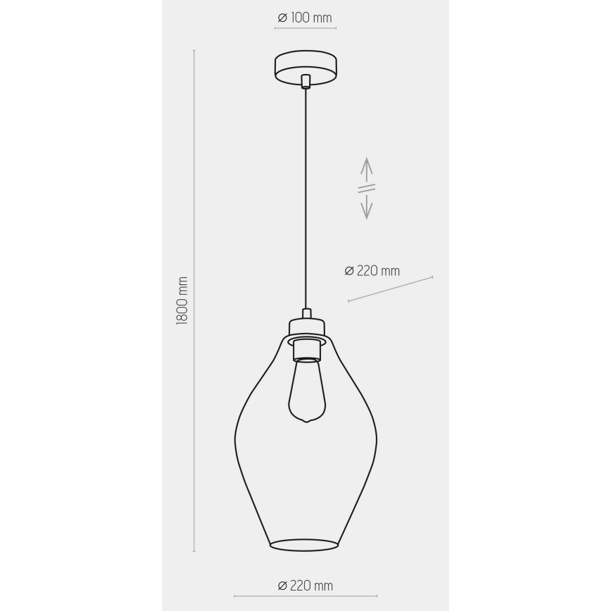 Hanglamp aan koord TULON 1xE27/60W/230V