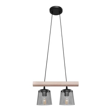 Hanglamp aan koord WOODSTOCK 2xE27/60W/230V