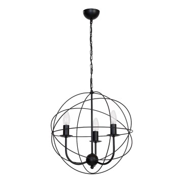 Hanglamp GLOBE 3 3xE14/60W zwart