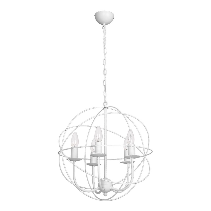 Hanglamp GLOBE 5 5xE14/60W wit