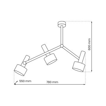 Hanglamp  LINTERNA 3xGX53/12W/230V zwart