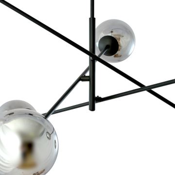 Hanglamp met vaste pendel LINEAR 6xE14/10W/230V zwart/grijs