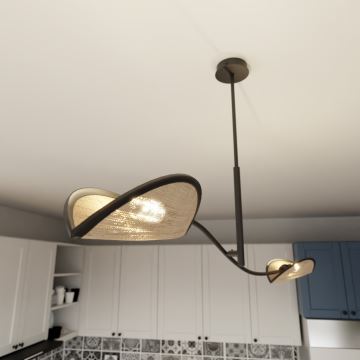 Hanglamp met vaste pendel LOTUS 2xE14/10W/230V zwart/beige