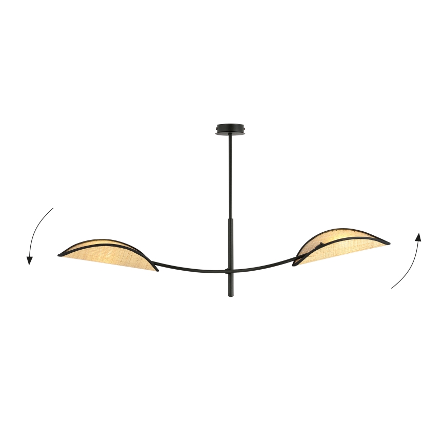 Hanglamp met vaste pendel LOTUS 2xE14/10W/230V zwart/beige