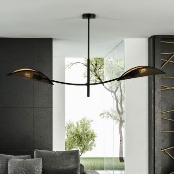 Hanglamp met vaste pendel LOTUS 2xE14/10W/230V zwart/goud