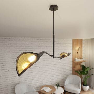 Hanglamp met vaste pendel LOTUS 2xE14/10W/230V zwart/goud