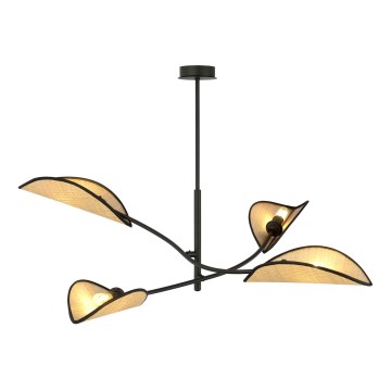 Hanglamp met vaste pendel LOTUS 4xE14/10W/230V zwart/beige