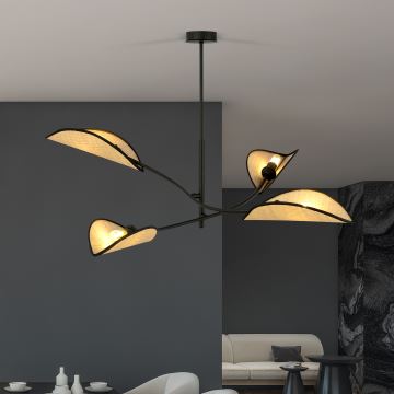 Hanglamp met vaste pendel LOTUS 4xE14/10W/230V zwart/beige