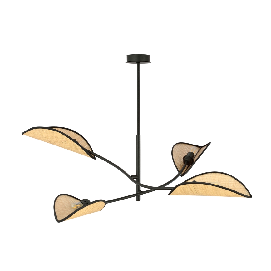 Hanglamp met vaste pendel LOTUS 4xE14/10W/230V zwart/beige