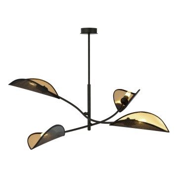 Hanglamp met vaste pendel LOTUS 4xE14/10W/230V zwart/goud