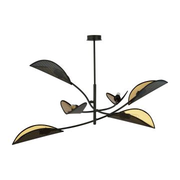 Hanglamp met vaste pendel LOTUS 6xE14/10W/230V zwart/goud