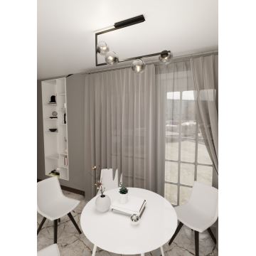 Hanglamp met vaste pendel SOMA 4xE14/10W/230V zwart/grijs