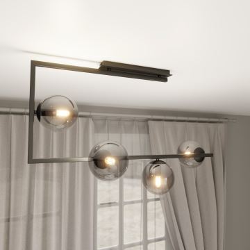 Hanglamp met vaste pendel SOMA 4xE14/10W/230V zwart/grijs