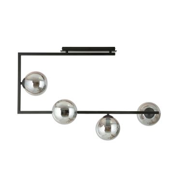 Hanglamp met vaste pendel SOMA 4xE14/10W/230V zwart/grijs