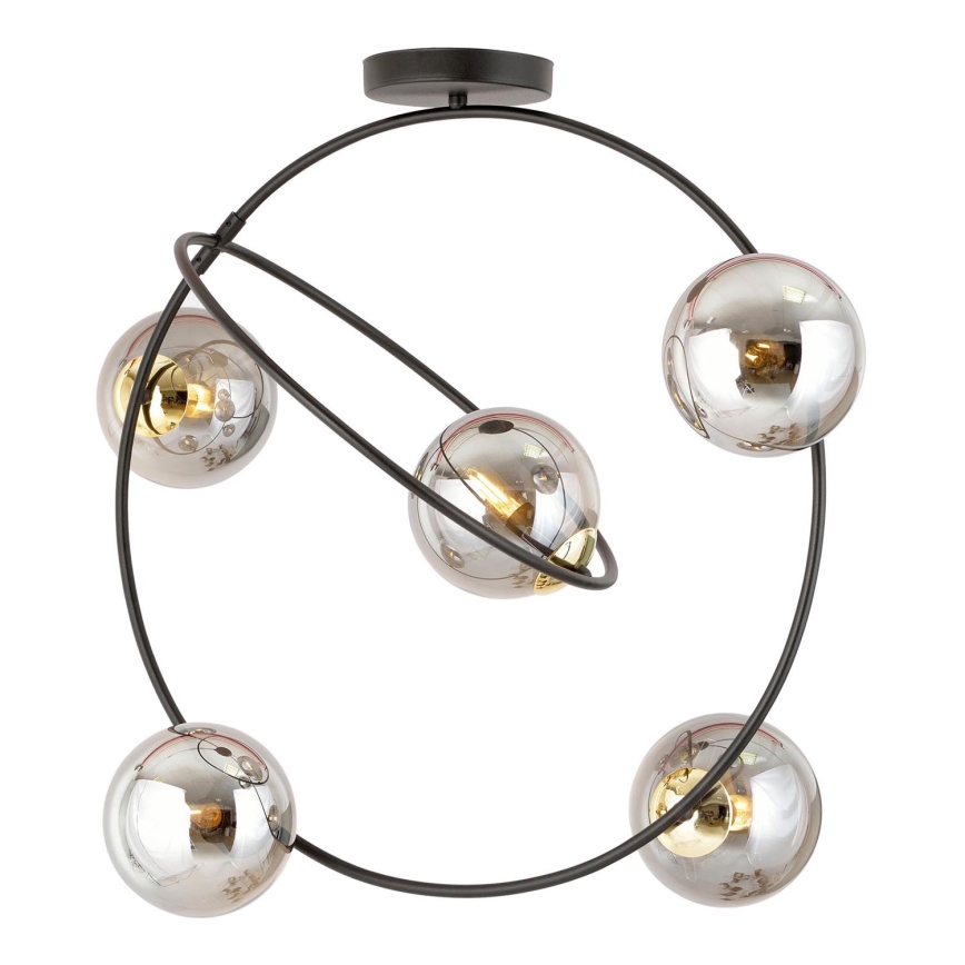 Hanglamp met vaste pendel STARDOM 5xE14/10W/230V zwart/grijs