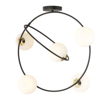 Hanglamp met vaste pendel STARDOM 5xE14/10W/230V zwart/wit