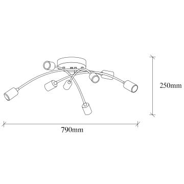 Hanglamp voor Oppervlak Montage BANANA 8xE27/40W/230V