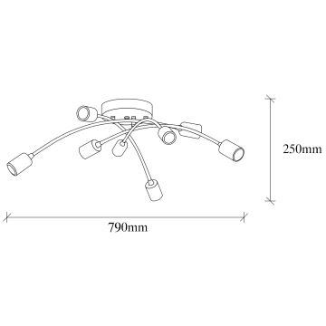 Hanglamp voor Oppervlak Montage BANANA 8xE27/40W/230V