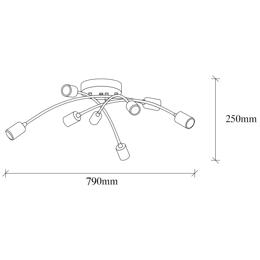 Hanglamp voor Oppervlak Montage BANANA 8xE27/40W/230V