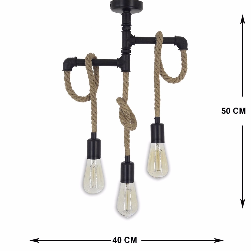 Hanglamp voor Oppervlak Montage BORULU 3xE27/40W/230V