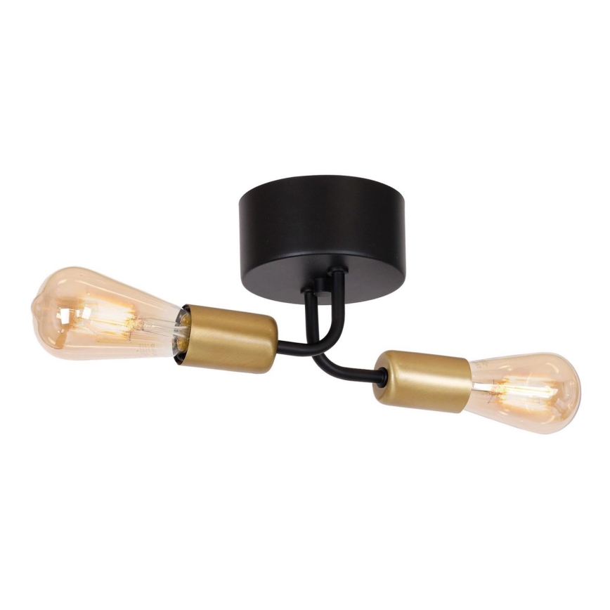 Hanglamp voor Oppervlak Montage BRENDA 2xE27/60W/230V zwart/goud