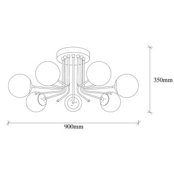 Hanglamp voor Oppervlak Montage DAISY 7xE27/100W/230V